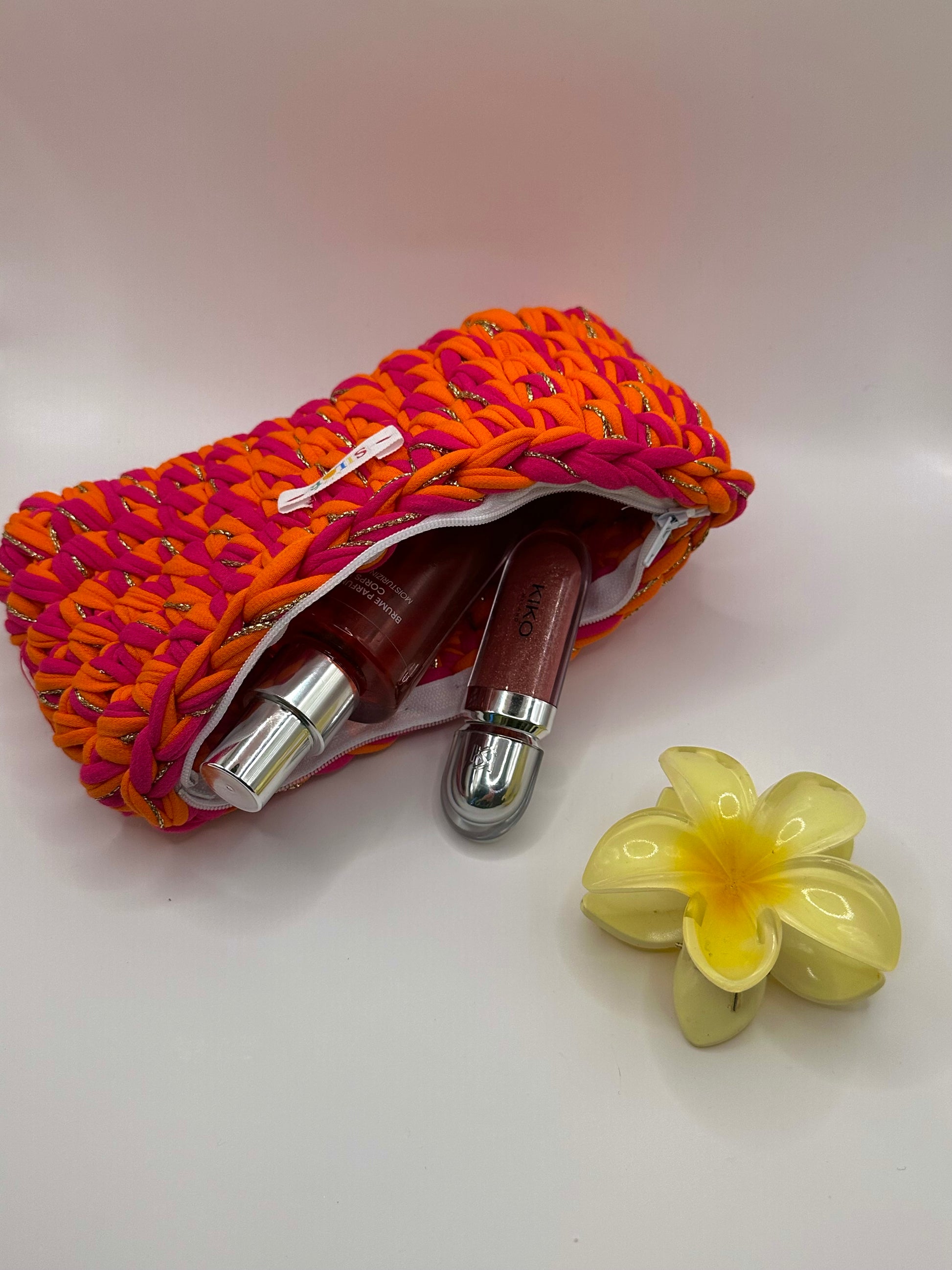 Trousse Anna Rose Orange et doré