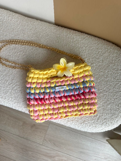 Gaïa Jaine clair, Rose bébé, Fuchsia et bleu ciel