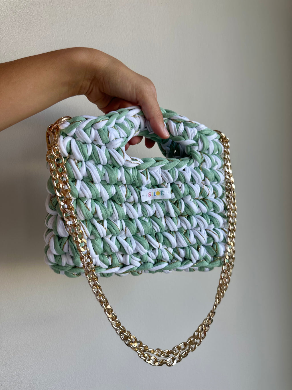 Gaïa Sauge blanc et doré